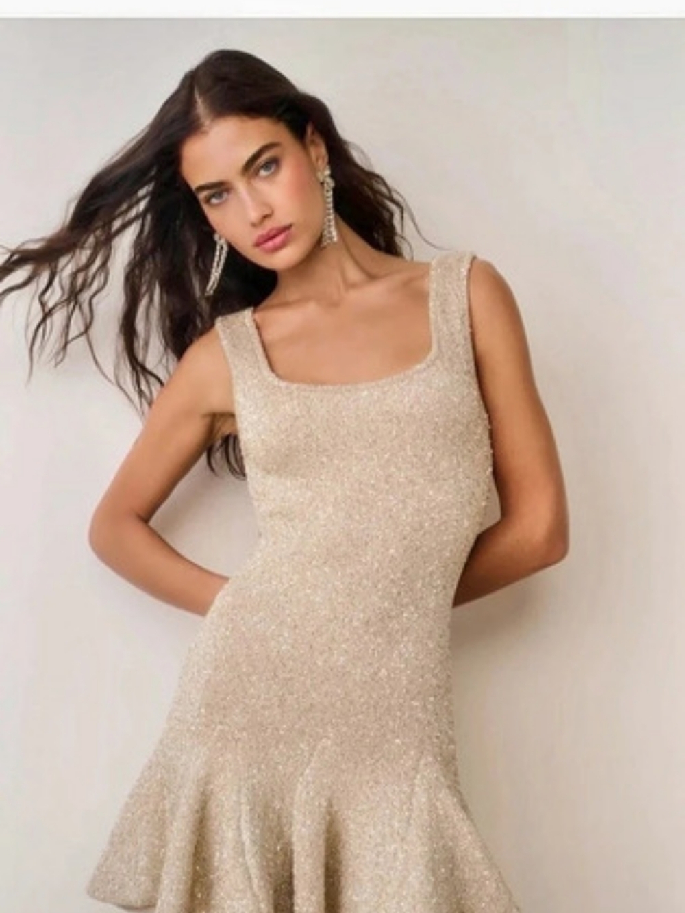 Love Shack Fancy Gold Mini Dress Like New